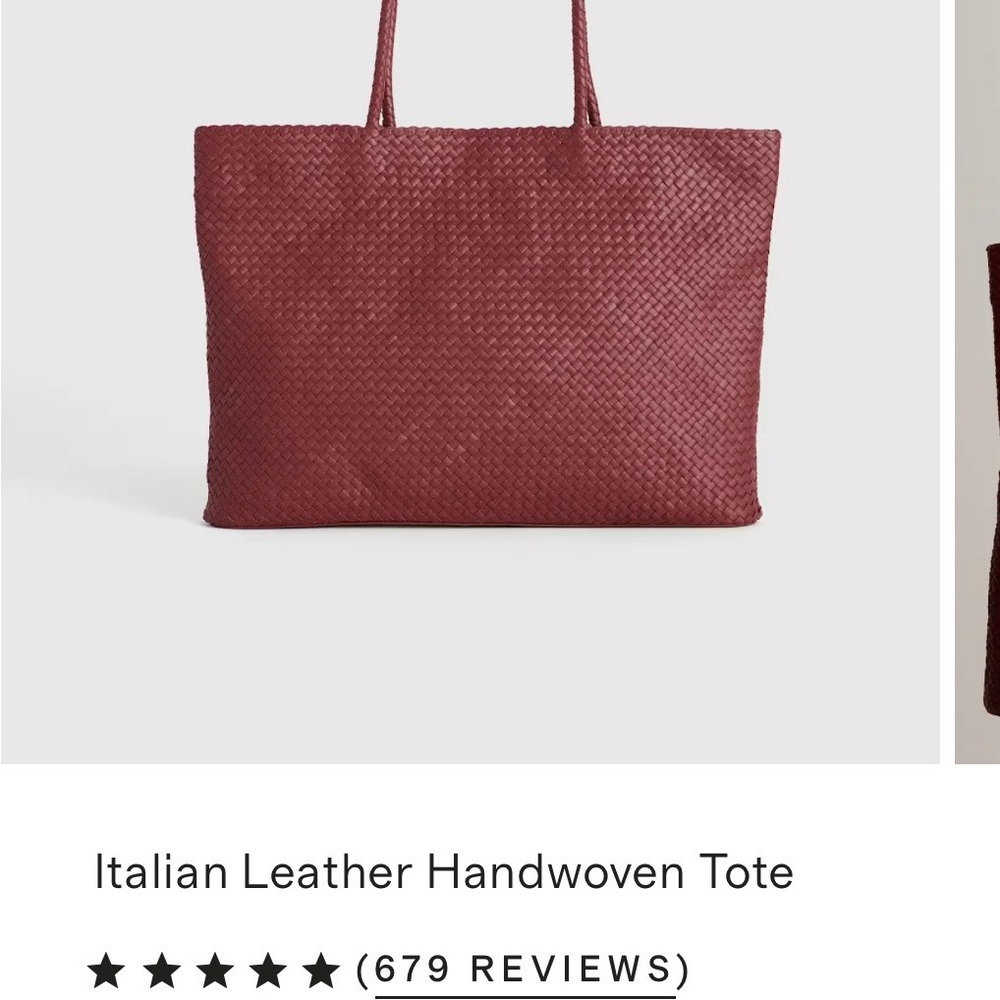 Quince Handwoven Leather Tote - Merlot